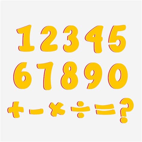 Premium Vector Numbers And Signs Set Vector Illustration