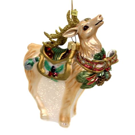 Holiday Ornaments Fitz And Floyd Reindeer Glass Ornament Christmas Ta107