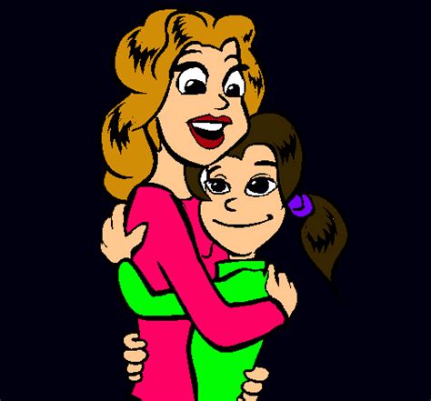 Dibujo De Madre E Hija Abrazadas Pintado Por Alechus En El