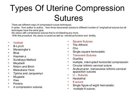 Uterine Compression Sutures