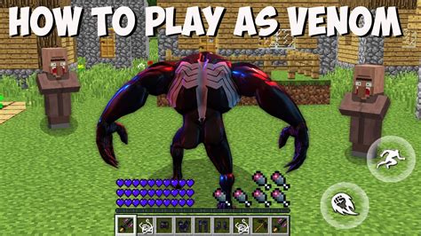 How To Turn And Play As A Venom In Minecraft New Ability Youtube