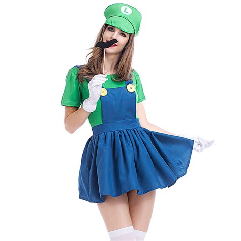 Women S Super Mario Bros Luigi Female Deluxe Costume