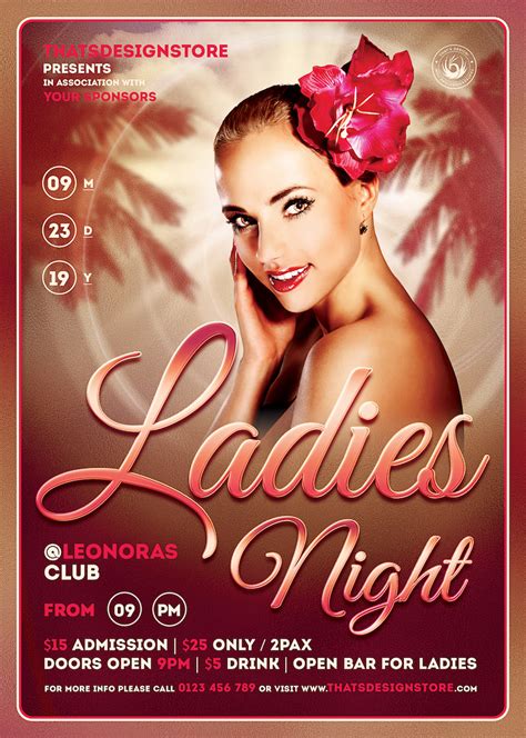 Sensual Ladies Night Flyer Template Party Flyers For Photoshop