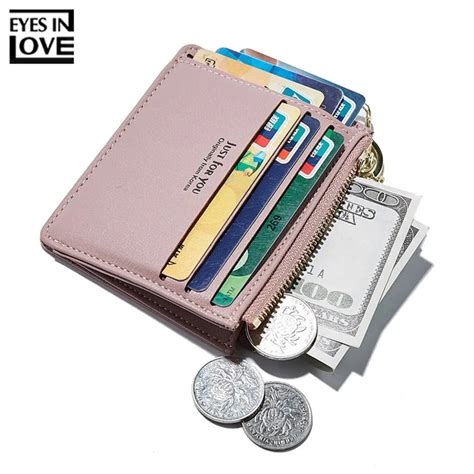 New Brand Super Thin Small Credit Card Wallet Women S Leather Key Chain