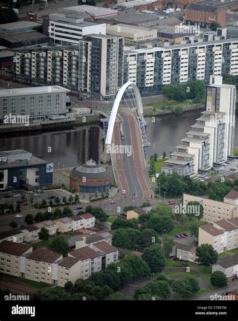 Aerial View Of The Clyde Arc Known Locally As The Squinty Bridge A