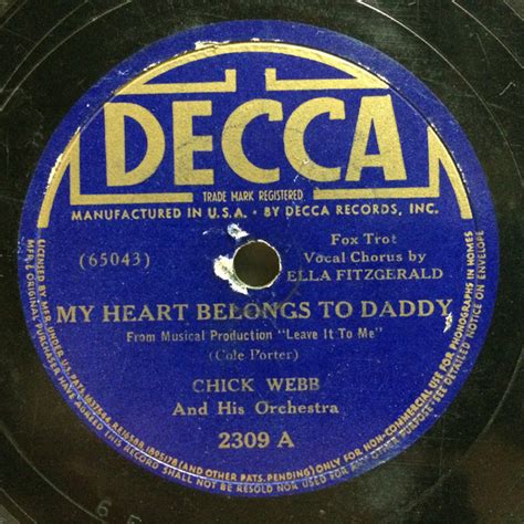 Chick Webb And His Orchestra My Heart Belongs To Daddy Its Foxy 1939 Shellac Discogs
