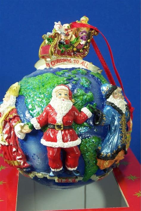 Santas Around The World Ornament Christoper Radko 2002 5 Globe Sleigh