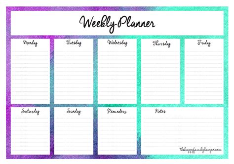 Download your free Weekly Planners now- 5 designs to choose from