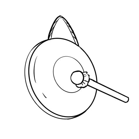 Gong Png Transparent Hand Drawn Black And White Line Gongs Causeway
