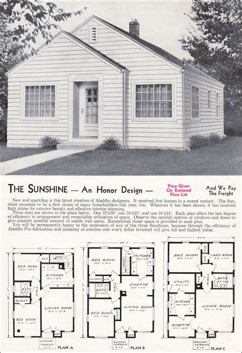 1940 Aladdin Kit Homes The Sunshine Small Tiny House Small House