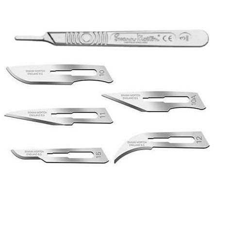 Scalpel Handle No 3 Plus 1 Blade Of Each Shape 10 10a 11 12 And 15