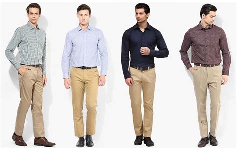 Khaki Pant Is Recently In Trend Because Of Its Versatility To Match With Any Shirt Blue Maroon
