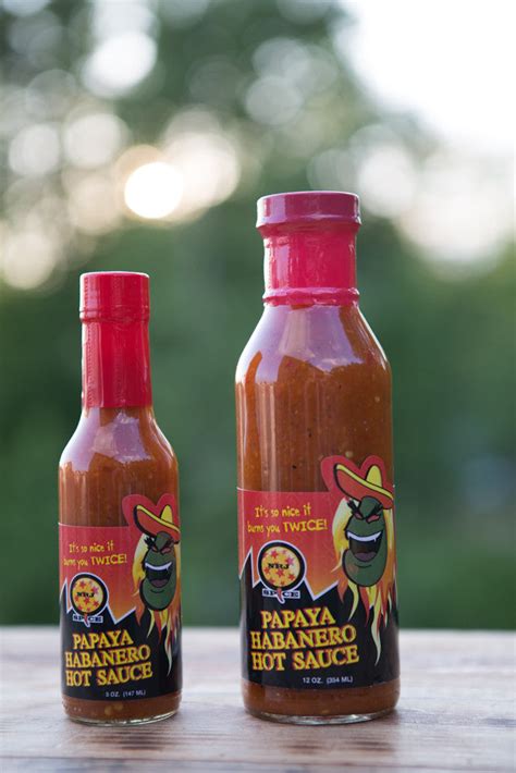 12 Oz Papaya Habanero Hot Sauce Nrjspice Food Llc