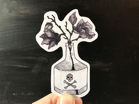 Dark Aesthetic Sticker Poison Bottle Art Sticker For Use As Planner
