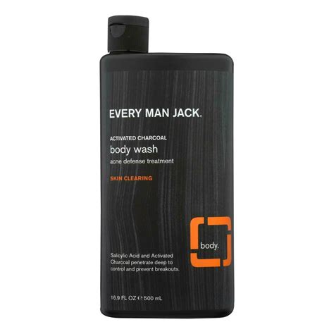 Every Man Jack Body Wash Activated Charcoal Body Wash Skin Clearing