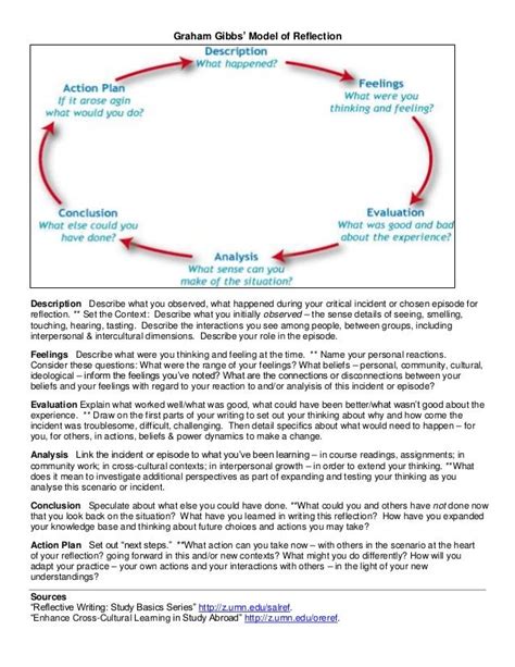 Example Of Gibbs Reflection Nursing Nursing Management Gibbs Model Of