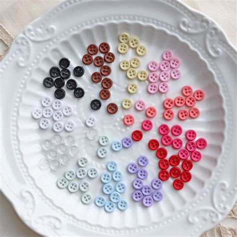 6mm Tiny Round 4 Hole Plastic Buttons In 12 Colors Micro Etsy