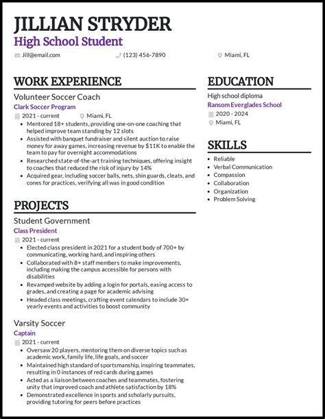 7 High School Student Resume Examples Designed For 2022