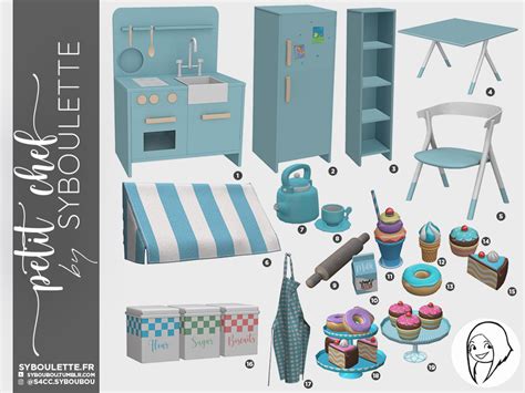 Petit Chef Kitchen Kid Toddler Cc Sims 4 Syboulette Custom Content