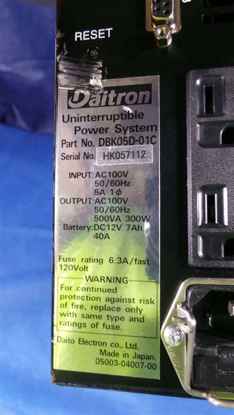 Dbk05d 01c Power System Uninterruptible Daitron
