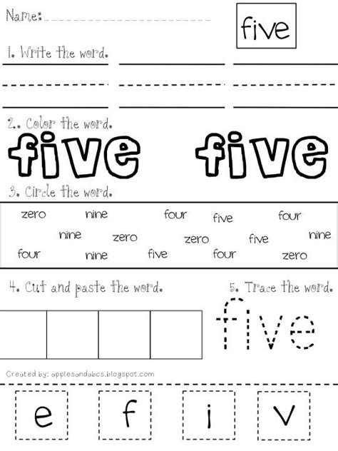 Printing Number Words Zero To Twenty Sight Words Kindergarten Sight