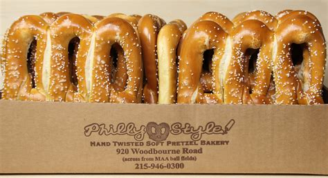 Philly Style Hand Twisted Soft Pretzel Bakery 215 946 0300