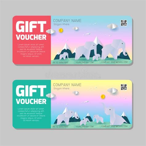 T Voucher Template With Colorful Patterncute T Voucher