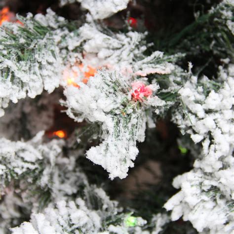 9 Pre Lit Heavily Flocked Pine Medium Artificial Christmas Tree