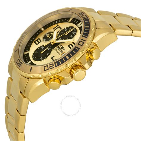 Invicta Signature Ii Chronograph Gold And Black Dial Mens Watch 7472