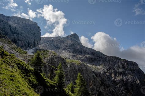 Clouds Surround The Beautiful Dolomites Around San Martino Di Castrozza