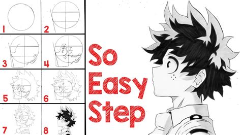 How To Draw Midoriya Izuku Side View Step By Step My Hero Academia