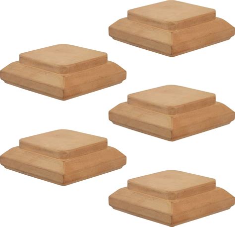 4x4 Traditional Flat Wood Post Caps 5 Pack One Piece Miterless