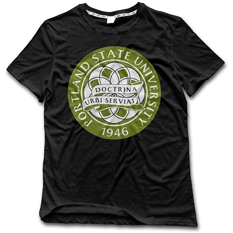 Esses Portland State University Seal Mens Crew Neck T Shirt Black Xxl