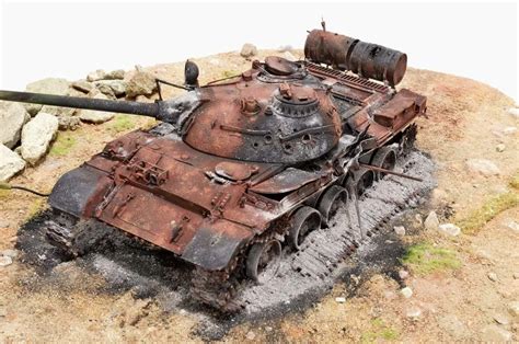 Destroyed T 55 Scale Models Diorama Military Diorama