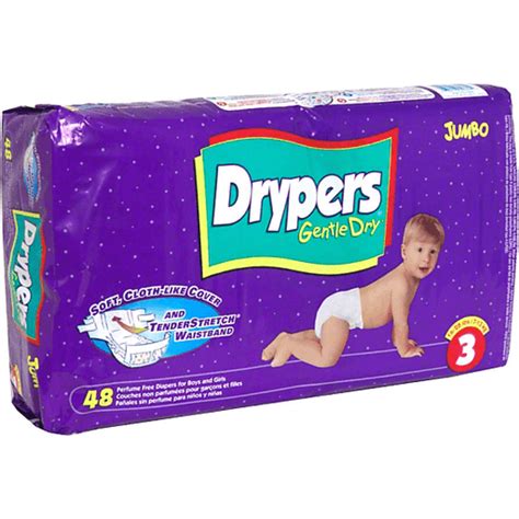 Drypers Gentle Dry Diapers Perfume Free For Boys And Girls Size 3 16