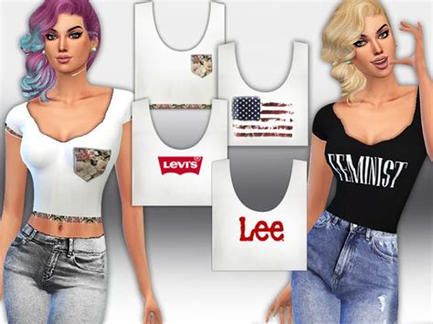 The Sims Resource Trendy Casual Mix Tops By Saliwa Sims 4 Downloads