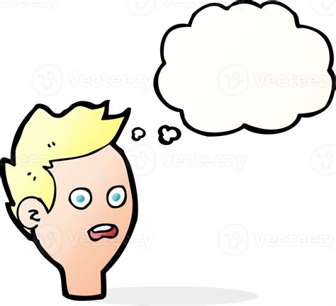 Cartoon Shocked Man With Thought Bubble 38110368 Png
