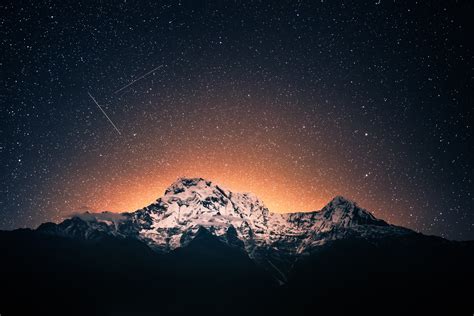 Shooting Stars Over Annapurna Mountains 4k Hd Nature 4k Wallpapers