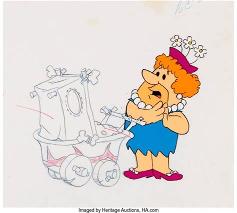The Flintstones Barney Rubble Production Cel And Animation Drawing