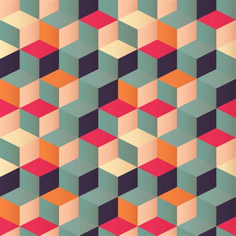 Geometric Seamless Pattern With Colorful Squares 694128