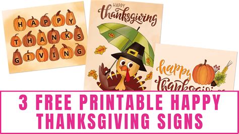 Happy Thanksgiving Signs Printable Free Printable Form Templates And