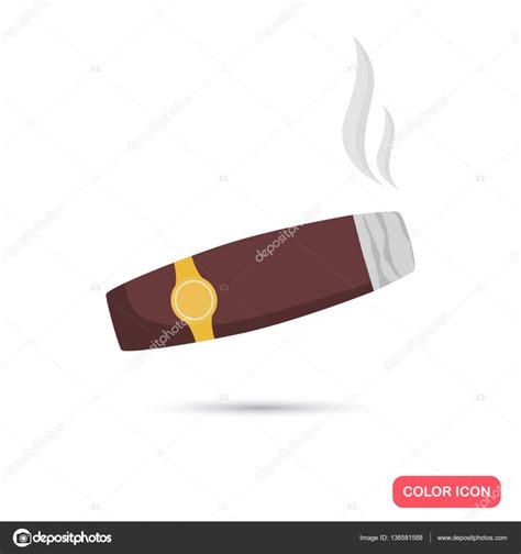 Smoking Cigar Color Flat Icon — Stock Vector © Lynxvector 136581588