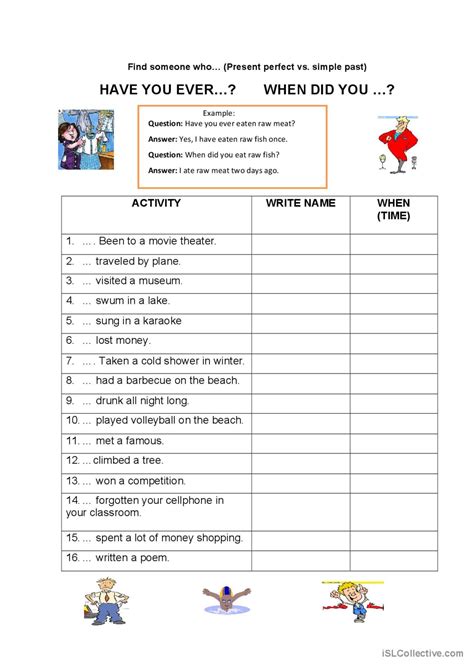 Have You Ever English Esl Worksheets Pdf And Doc