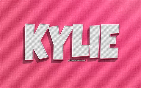 Herunterladen Hintergrundbild Kylie Rosa Linien Hintergrund Tapeten Mit Namen Kylie Namen