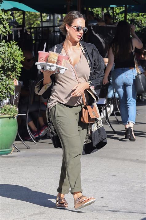 Pregnant Jessica Alba Leaves Urth Caffe In West Hollywood