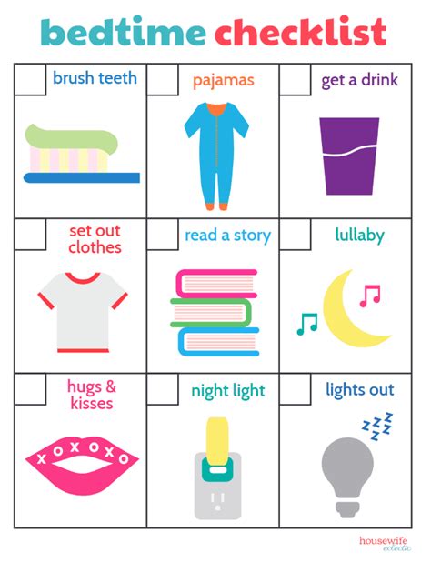 Bedtime Routine Chart For Kids
