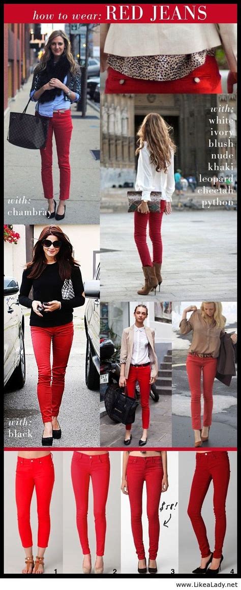 Love This Shows You A Few Different Ways To Wear Red Pants Looks