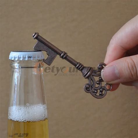 Key Shape Bottle Opener Ring Keyfob Keyring Chain Keychain Metal Beer