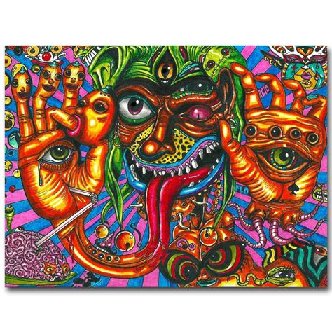 Psychedelic Trippy Eye Face Abstract Art Poster 32x24