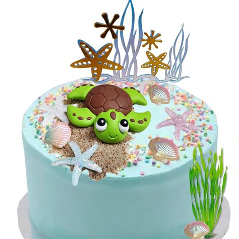 Buy Baby Turtle Cake Topper Sea Shells Star Conch For Ocean Sea Themed